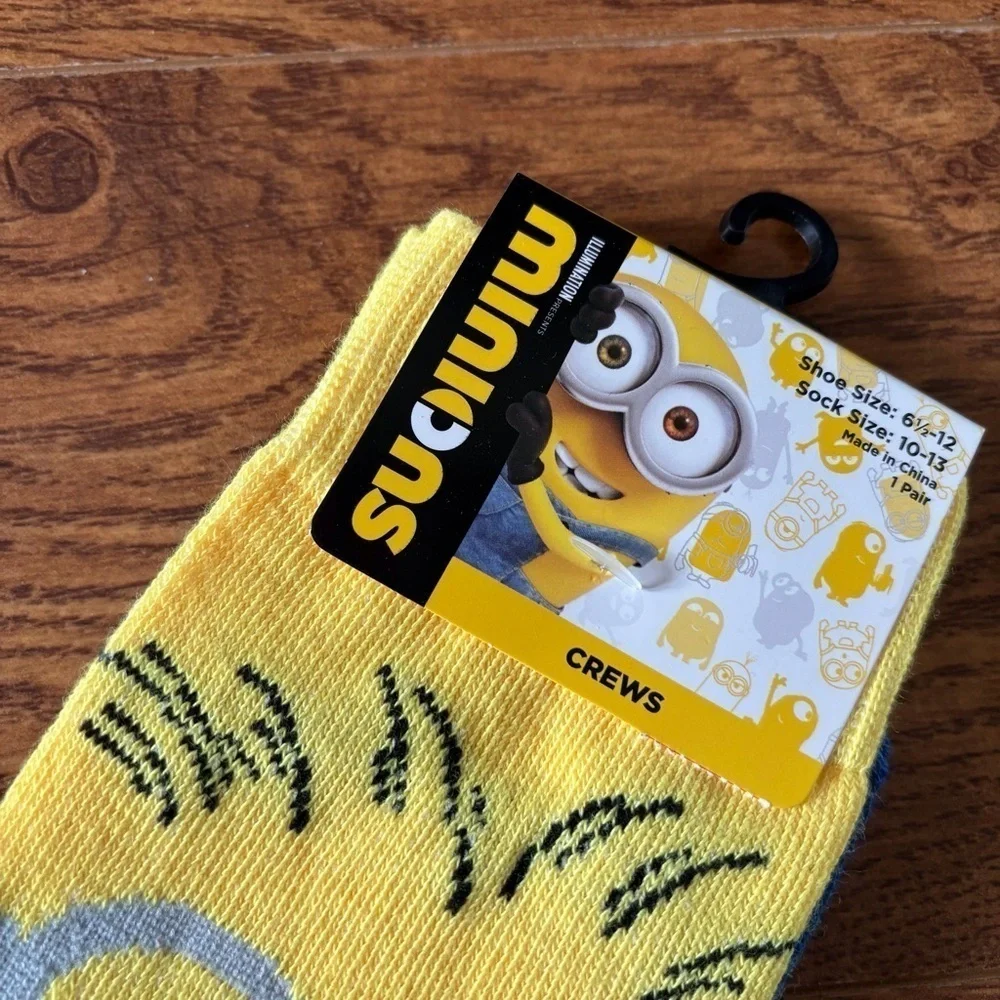 Minions yellow crew socks